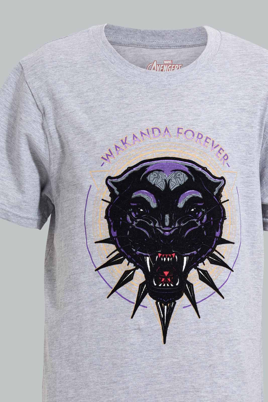 Redtag-Grey-Mel-Black-Panther-Tee-BSR-T-Shirts,-Category:T-Shirts,-Colour:Grey,-Filter:Senior-Boys-(9-to-14-Yrs),-New-In,-New-In-BSR,-Non-Sale,-S22D,-Section:Kidswear,-TBL-Senior-Boys-9 to 14 Years