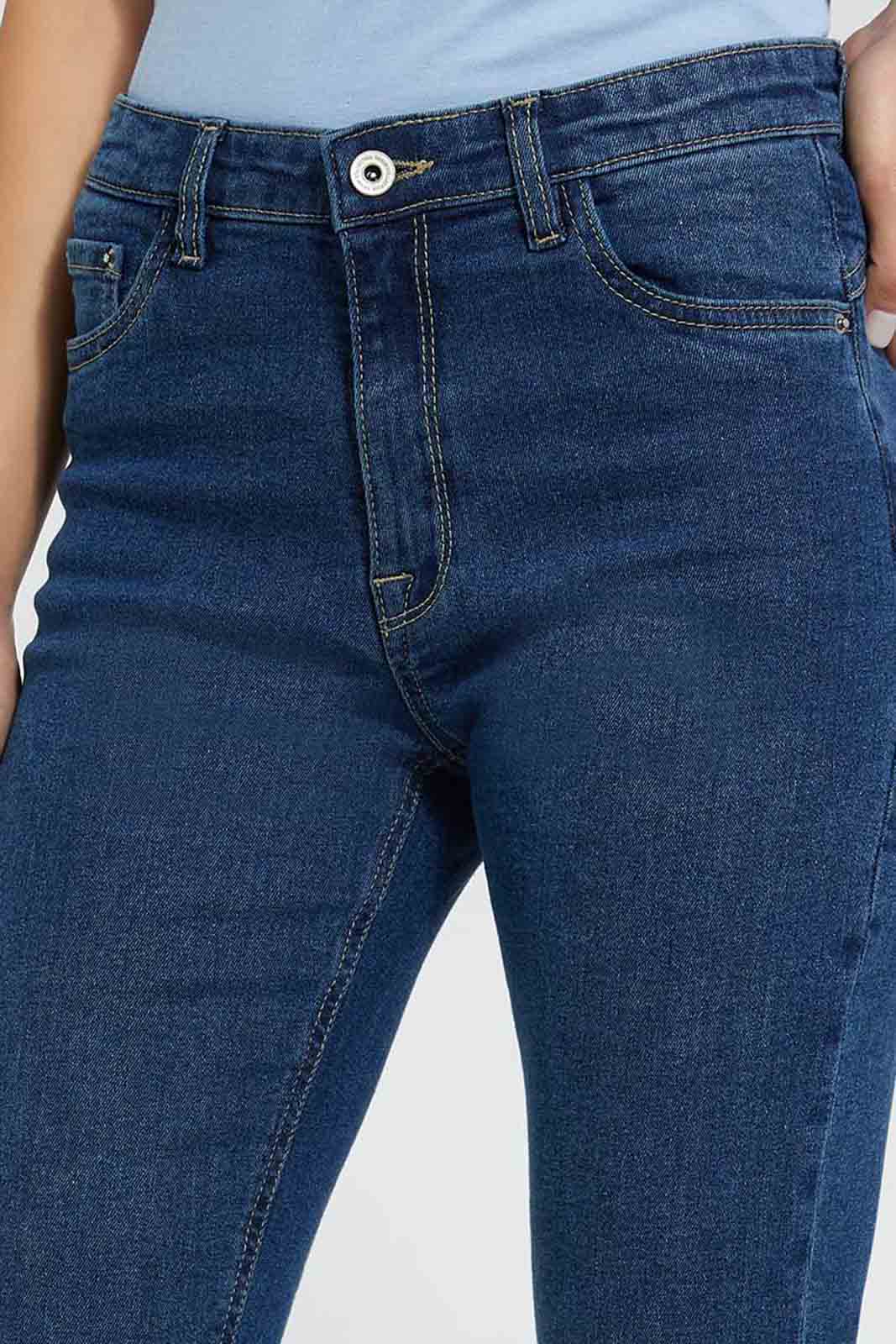 Redtag-Dark-Wash-Flarred-Jeans-Jeans-Baggy-Fit-Women's-