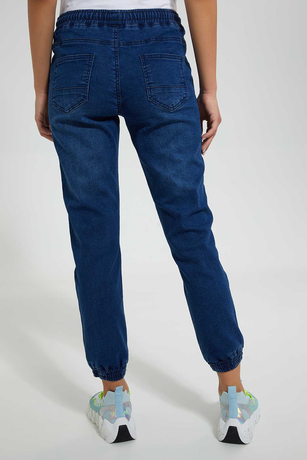 Redtag-Dark-Wash-Knit-Denim-Jogger-Jeggings-Women's-