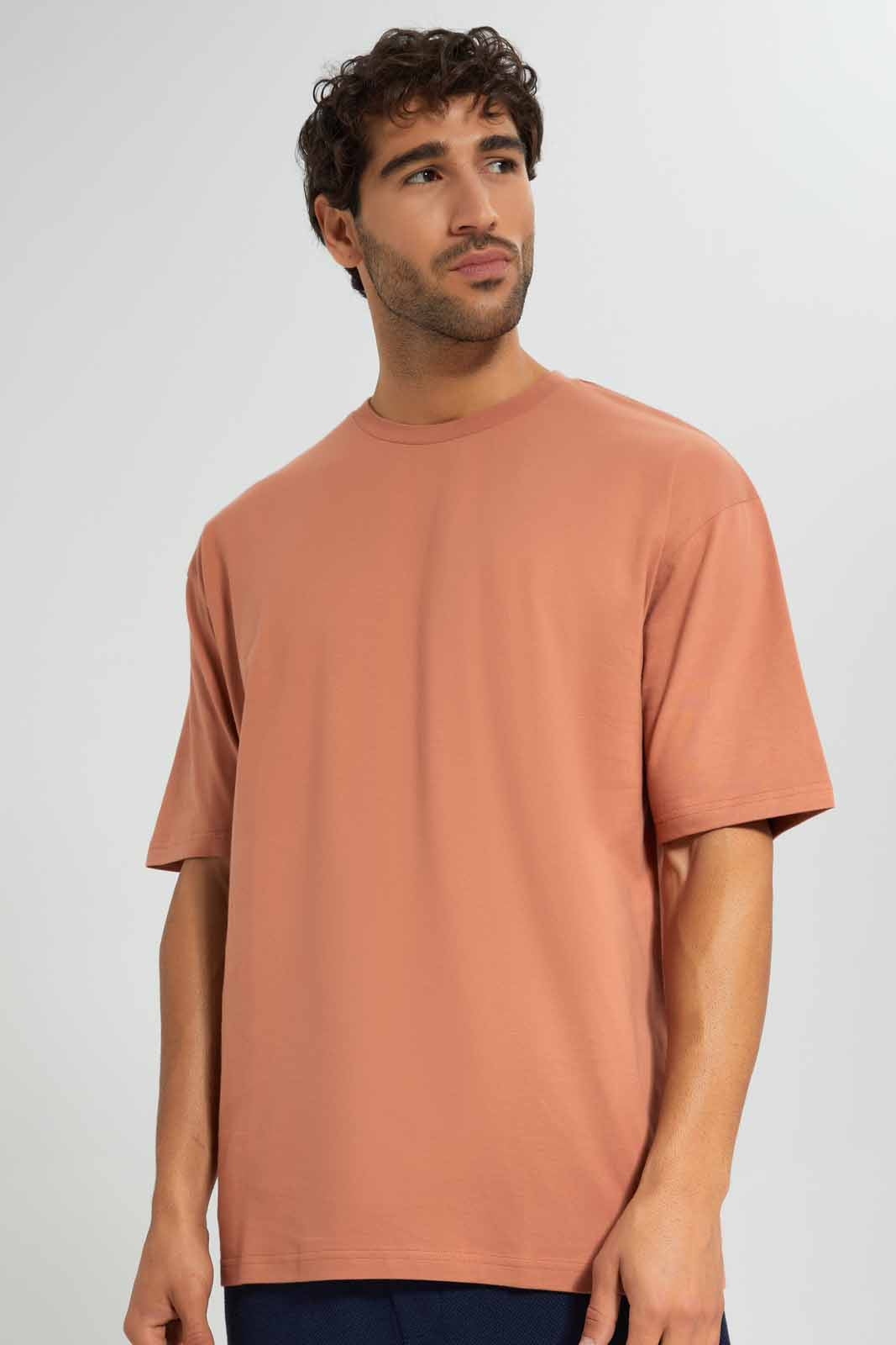 Redtag-Rust-Oversize-T-Shirt-Category:T-Shirts,-Colour:Orange,-Deals:New-In,-Filter:Men's-Clothing,-Men-T-Shirts,-New-In-Men,-Non-Sale,-S22D,-Section:Men-Men's-