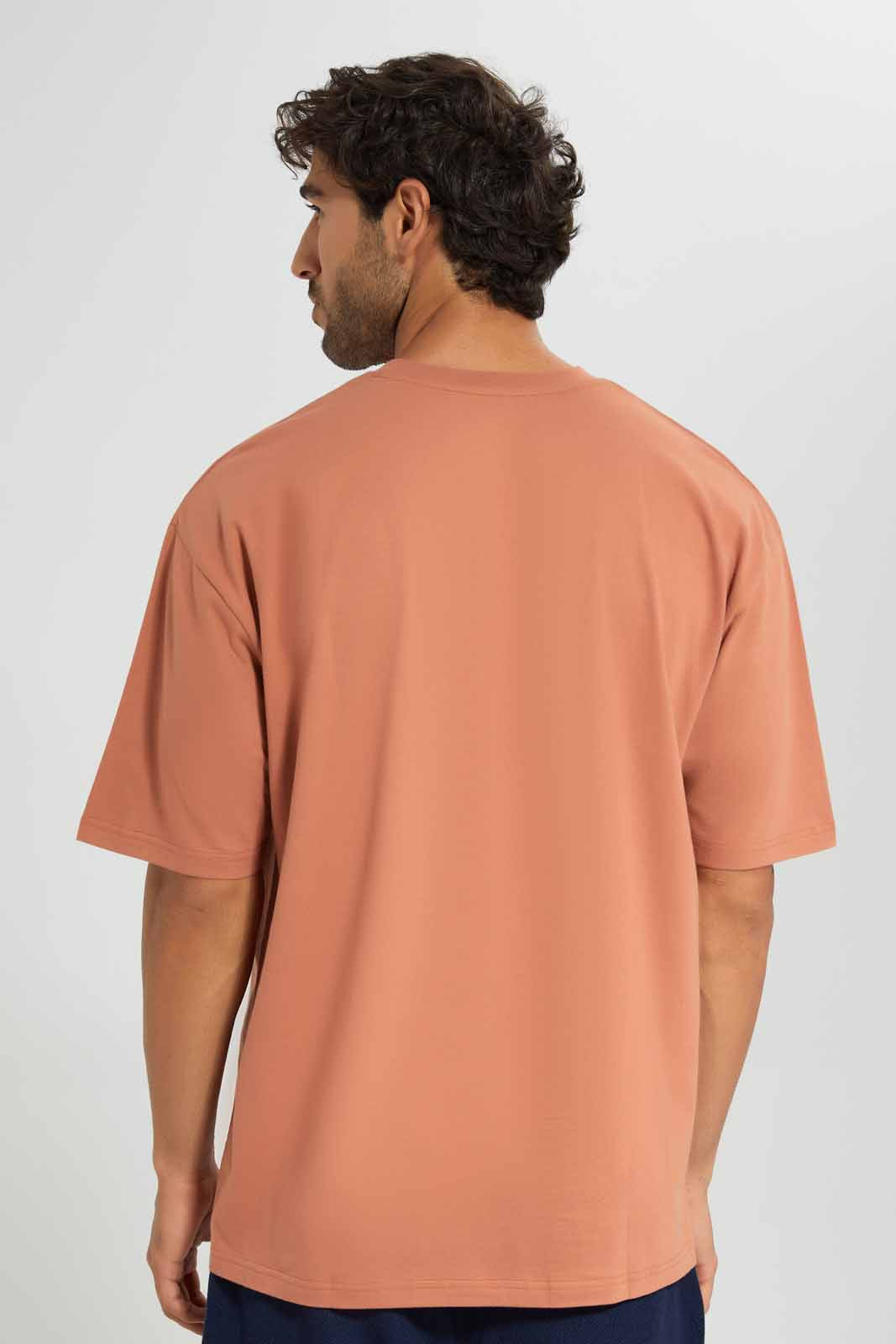 Redtag-Rust-Oversize-T-Shirt-Category:T-Shirts,-Colour:Orange,-Deals:New-In,-Filter:Men's-Clothing,-Men-T-Shirts,-New-In-Men,-Non-Sale,-S22D,-Section:Men-Men's-