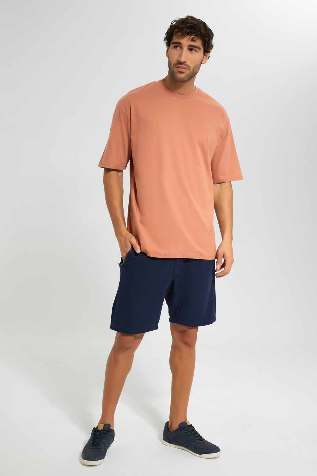Redtag-Rust-Oversize-T-Shirt-Category:T-Shirts,-Colour:Orange,-Deals:New-In,-Filter:Men's-Clothing,-Men-T-Shirts,-New-In-Men,-Non-Sale,-S22D,-Section:Men-Men's-