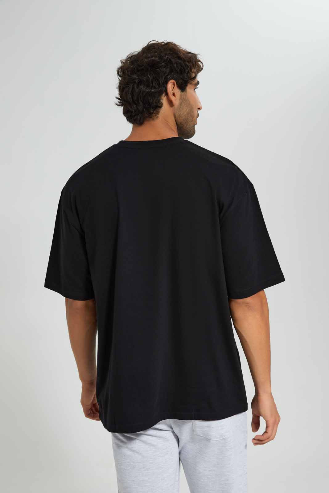 Redtag-Black-Oversize-T-Shirt-Category:T-Shirts,-Colour:Black,-Deals:New-In,-Filter:Men's-Clothing,-Men-T-Shirts,-New-In-Men,-Non-Sale,-S22D,-Section:Men-Men's-