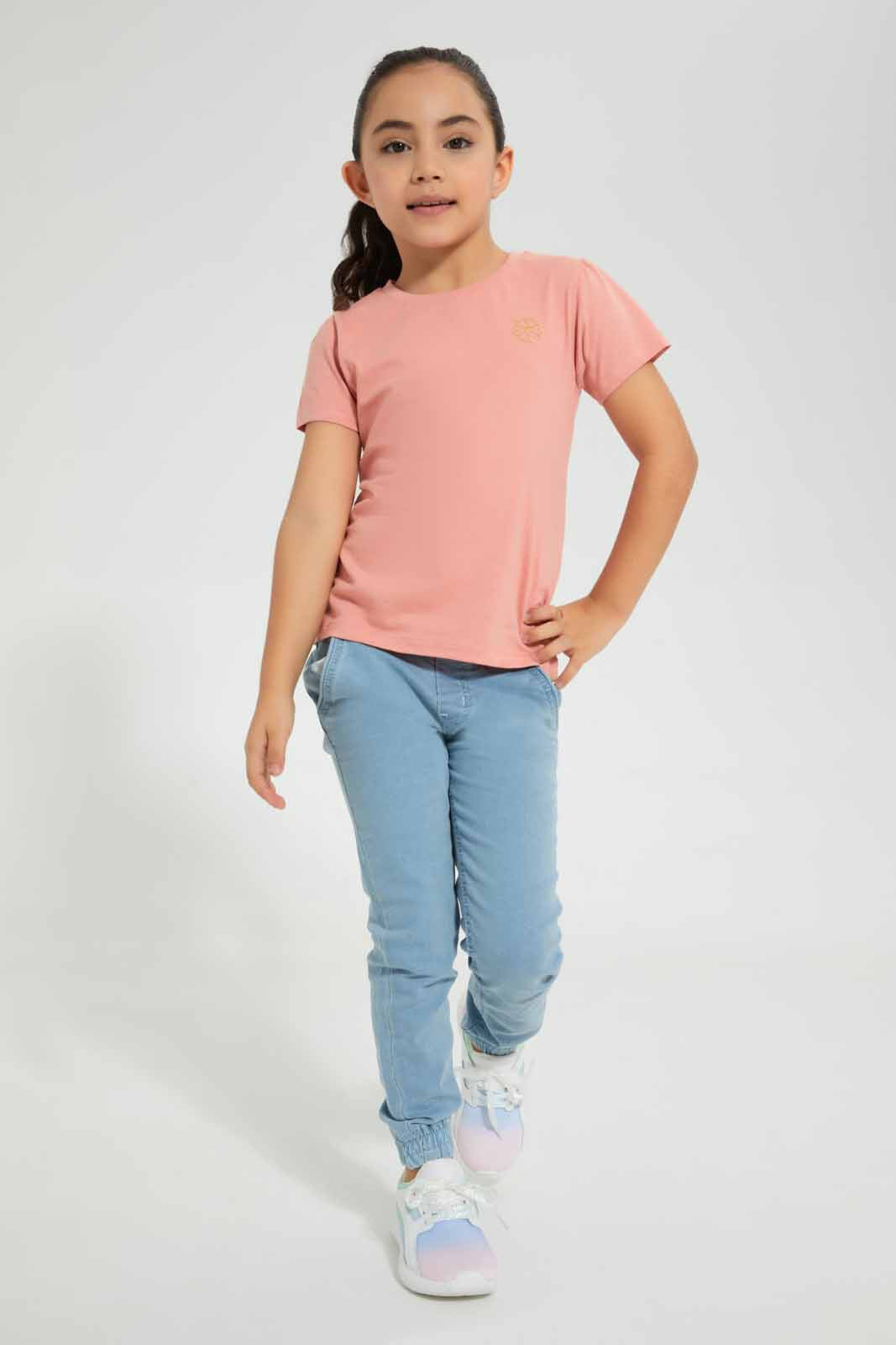 Yellow And Peach Floral T-Shirt (Pack of 2)