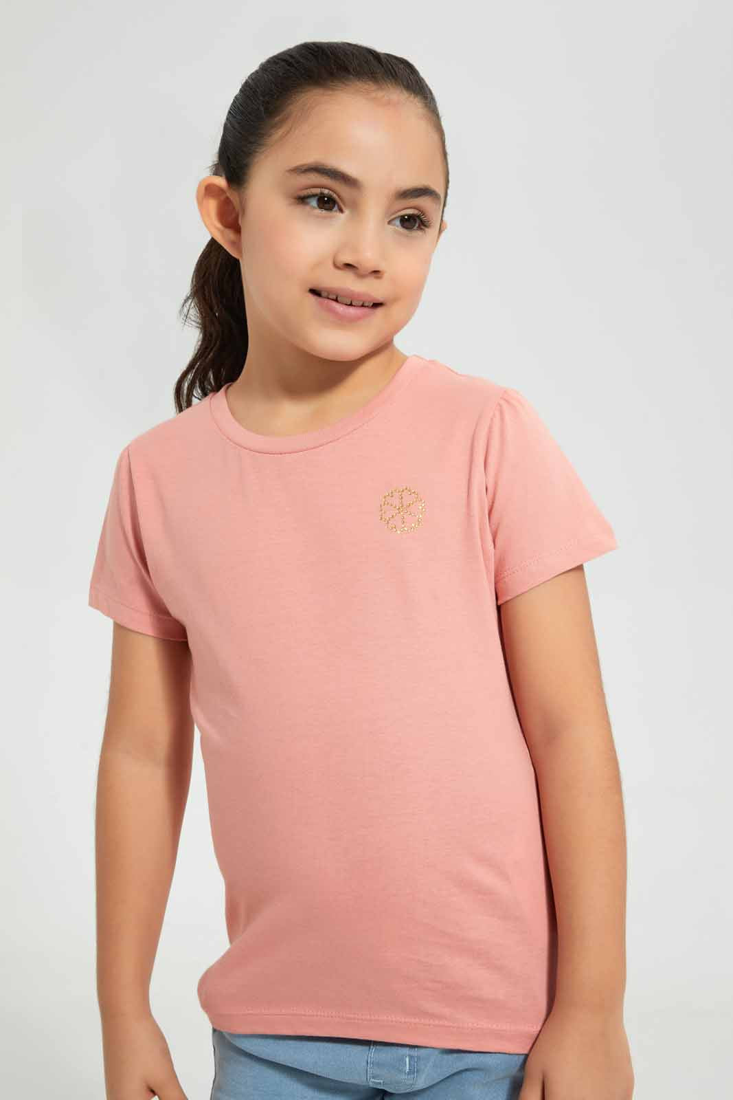Yellow And Peach Floral T-Shirt (Pack of 2)
