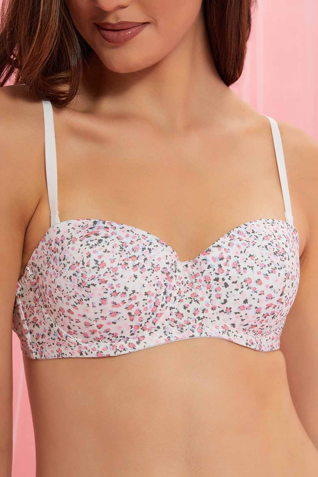Redtag-White-Floral-Printed-Microfiber-Balconette-Bra-Category:Bras,-Colour:White,-Deals:New-In,-Filter:Women's-Clothing,-New-In-Women-APL,-Non-Sale,-Section:Women,-TBL,-W22O,-Women-Bras--