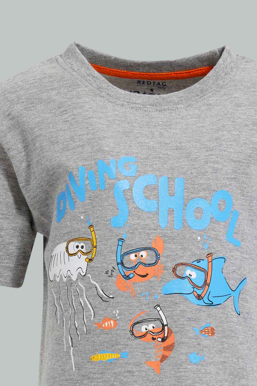Redtag-Grey-Shark-Short-Slv-Tshirt-Category:T-Shirts,-Colour:Grey,-Deals:New-In,-Filter:Infant-Boys-(3-to-24-Mths),-INB-T-Shirts,-New-In-INB-APL,-Non-Sale,-S22D,-Section:Boys-(0-to-14Yrs),-TBL-Infant-Boys-3 to 24 Months