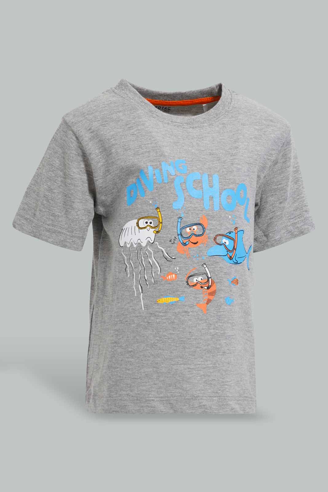 Redtag-Grey-Shark-Short-Slv-Tshirt-Category:T-Shirts,-Colour:Grey,-Deals:New-In,-Filter:Infant-Boys-(3-to-24-Mths),-INB-T-Shirts,-New-In-INB-APL,-Non-Sale,-S22D,-Section:Boys-(0-to-14Yrs),-TBL-Infant-Boys-3 to 24 Months