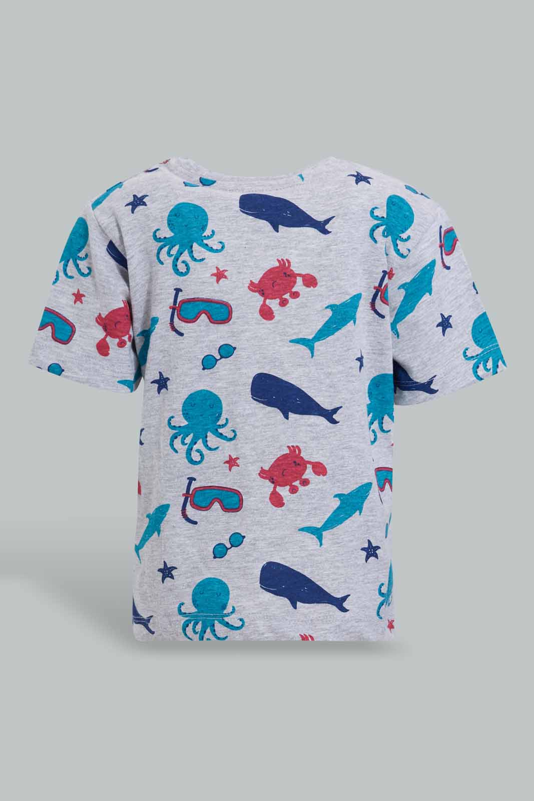 Redtag-Grey-Shark-Printed-Short-Slv-Tshirt-Category:T-Shirts,-Colour:Grey,-Deals:New-In,-Filter:Infant-Boys-(3-to-24-Mths),-INB-T-Shirts,-New-In-INB-APL,-Non-Sale,-S22D,-Section:Boys-(0-to-14Yrs),-TBL-Infant-Boys-3 to 24 Months