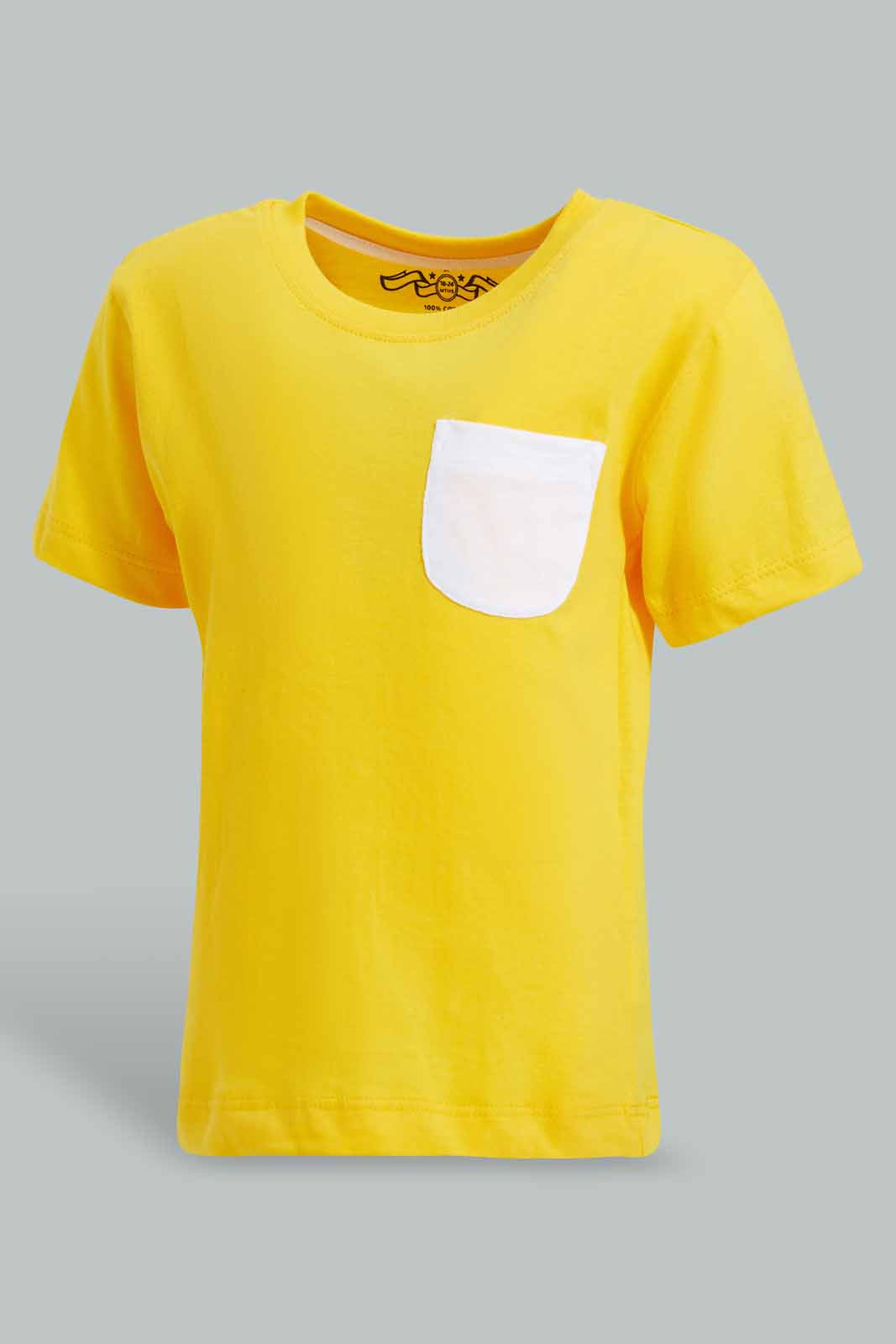 Redtag-Yellow-Short-Slv-Pocket-Tshirt-Category:T-Shirts,-Colour:Yellow,-Deals:New-In,-Filter:Infant-Boys-(3-to-24-Mths),-INB-T-Shirts,-New-In-INB-APL,-Non-Sale,-S22D,-Section:Boys-(0-to-14Yrs),-TBL-Infant-Boys-3 to 24 Months