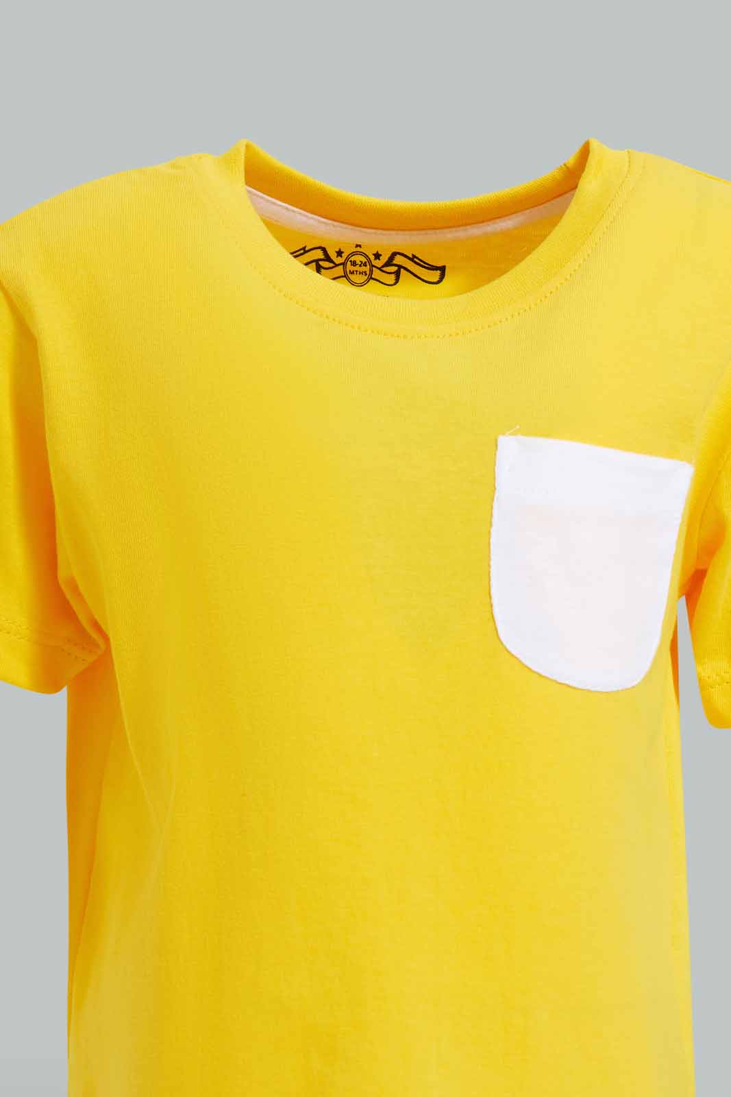 Redtag-Yellow-Short-Slv-Pocket-Tshirt-Category:T-Shirts,-Colour:Yellow,-Deals:New-In,-Filter:Infant-Boys-(3-to-24-Mths),-INB-T-Shirts,-New-In-INB-APL,-Non-Sale,-S22D,-Section:Boys-(0-to-14Yrs),-TBL-Infant-Boys-3 to 24 Months