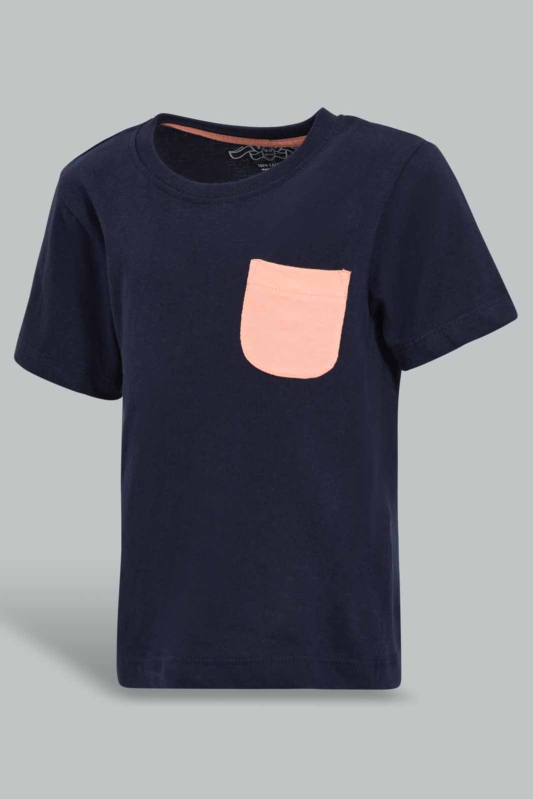 Redtag-Navy-Short-Slv-Pocket-Tshirt-Category:T-Shirts,-Colour:Navy,-Deals:New-In,-Filter:Infant-Boys-(3-to-24-Mths),-INB-T-Shirts,-New-In-INB-APL,-Non-Sale,-S22D,-Section:Boys-(0-to-14Yrs),-TBL-Infant-Boys-3 to 24 Months