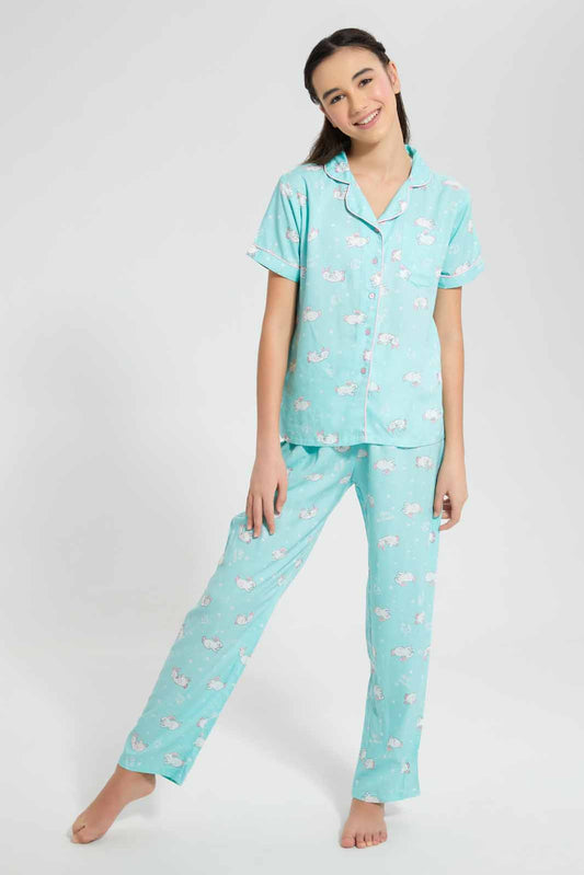 Blue Bunny Pajama Set (2 Piece)