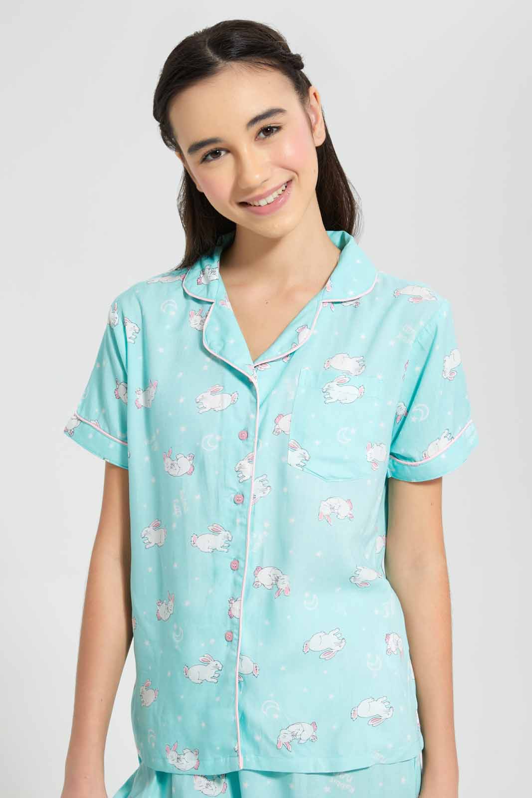 Blue Bunny Pajama Set (2 Piece)