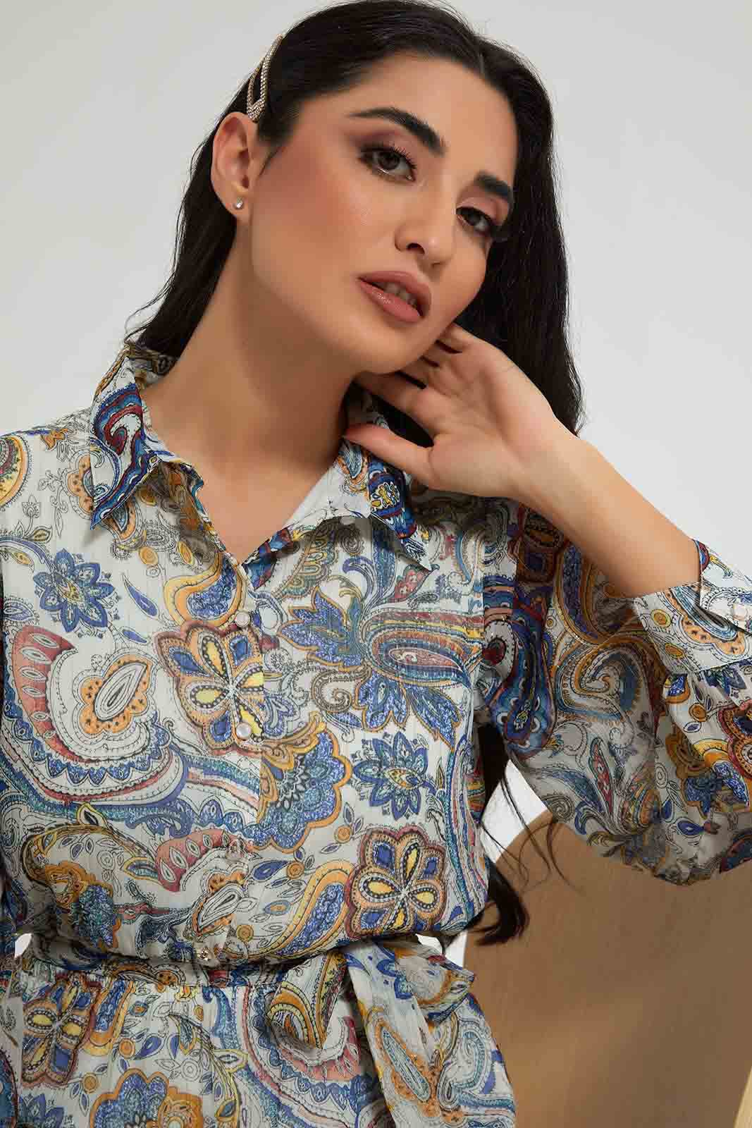 Redtag-Assorted-Paisley-Printed-Lurex-Dobby-Tiered-Dress-Dresses-Women's-