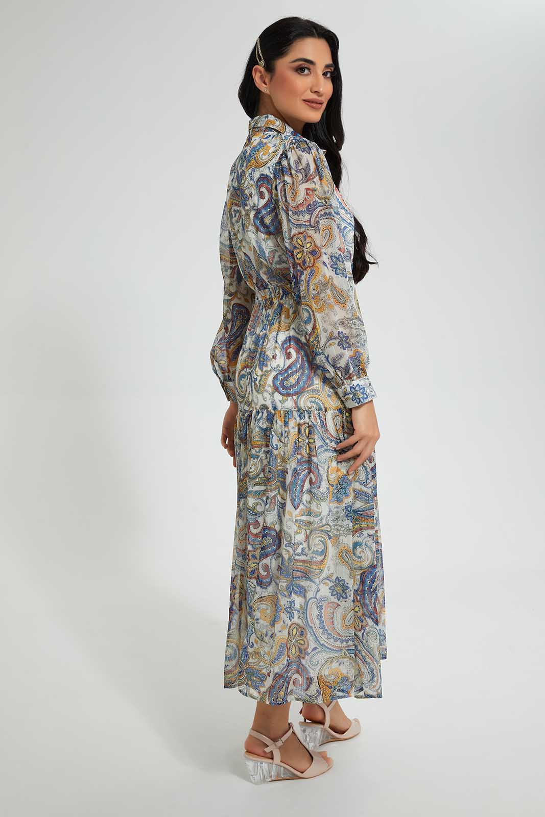 Redtag-Assorted-Paisley-Printed-Lurex-Dobby-Tiered-Dress-Dresses-Women's-