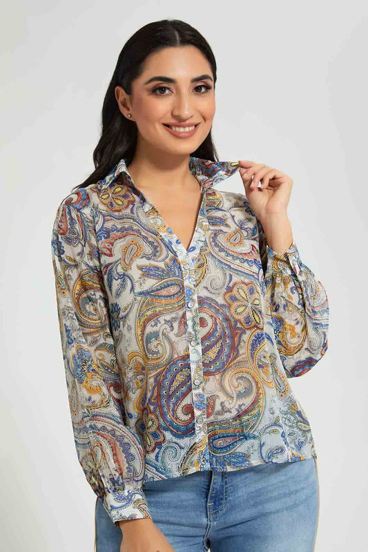 Redtag-Assorted-Paisley-Printed-Lurex-Dobby-Blouse-Blouses-Women's-