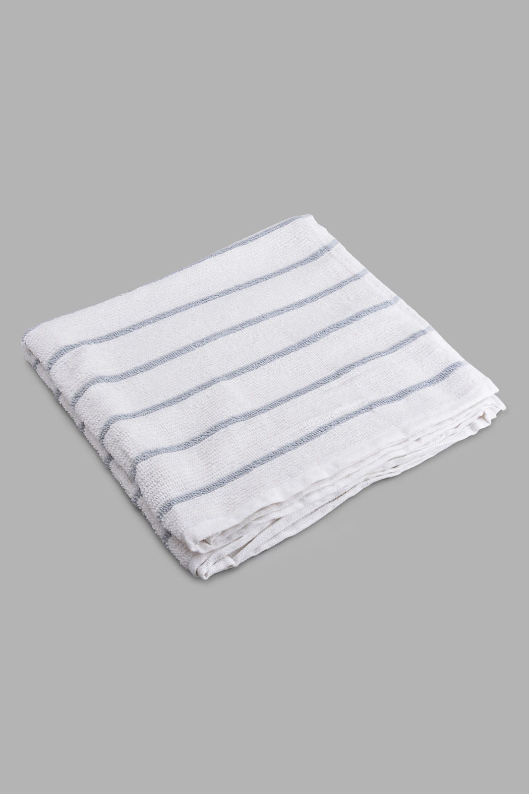Grey Striped Bath Towel