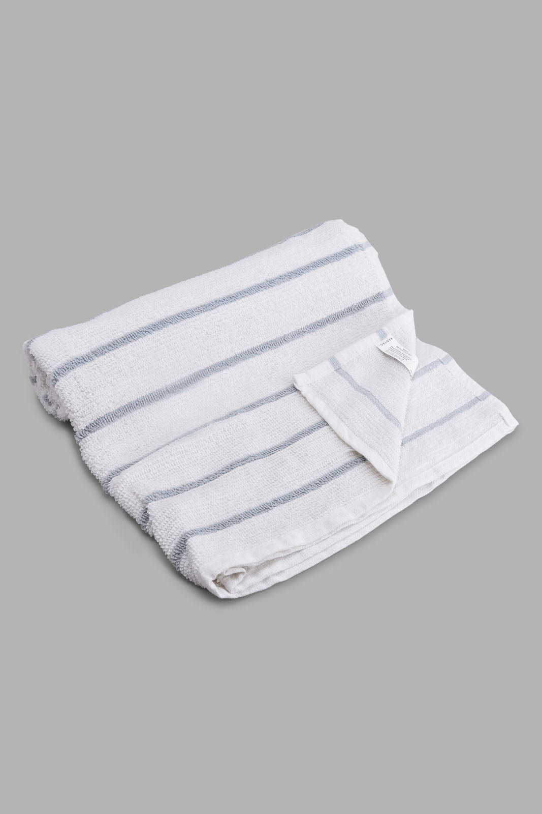 Grey Striped Bath Towel