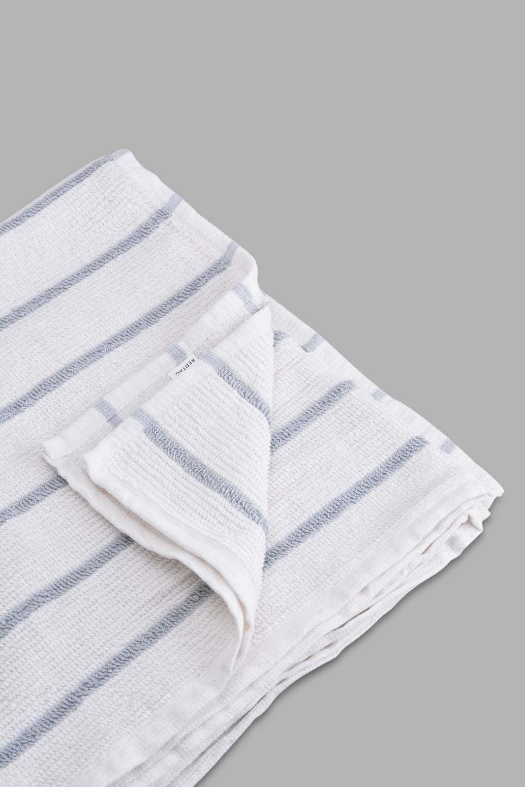 Grey Striped Bath Towel
