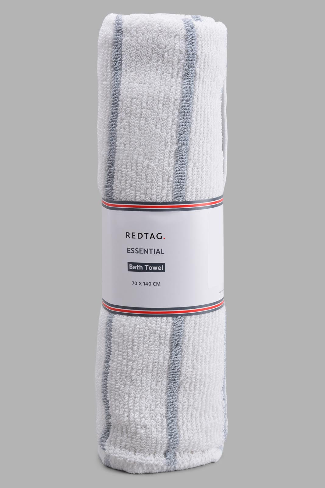 Grey Striped Bath Towel