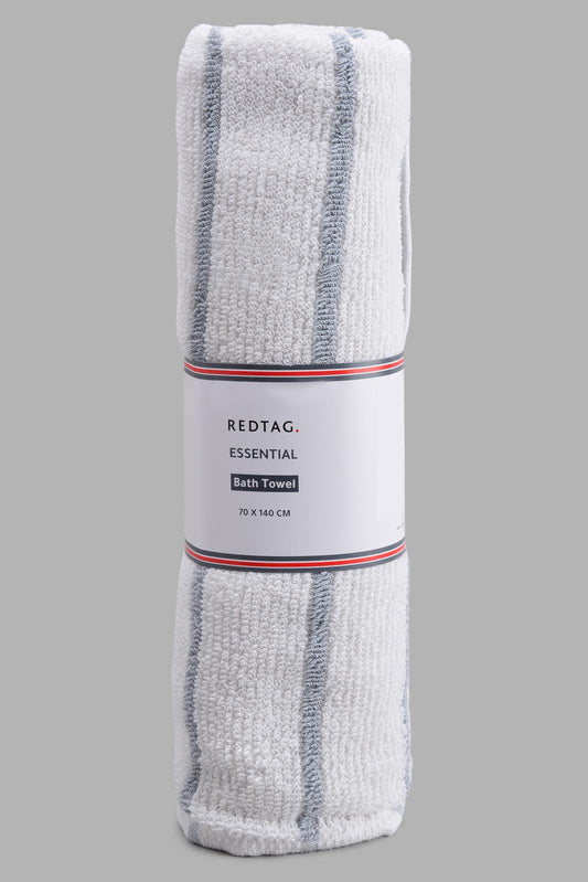 Grey Striped Bath Towel