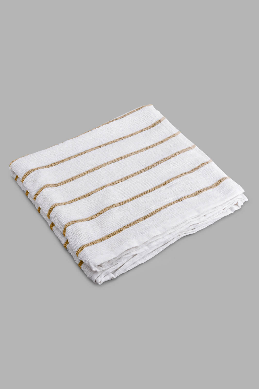 Beige Striped Bath Towel