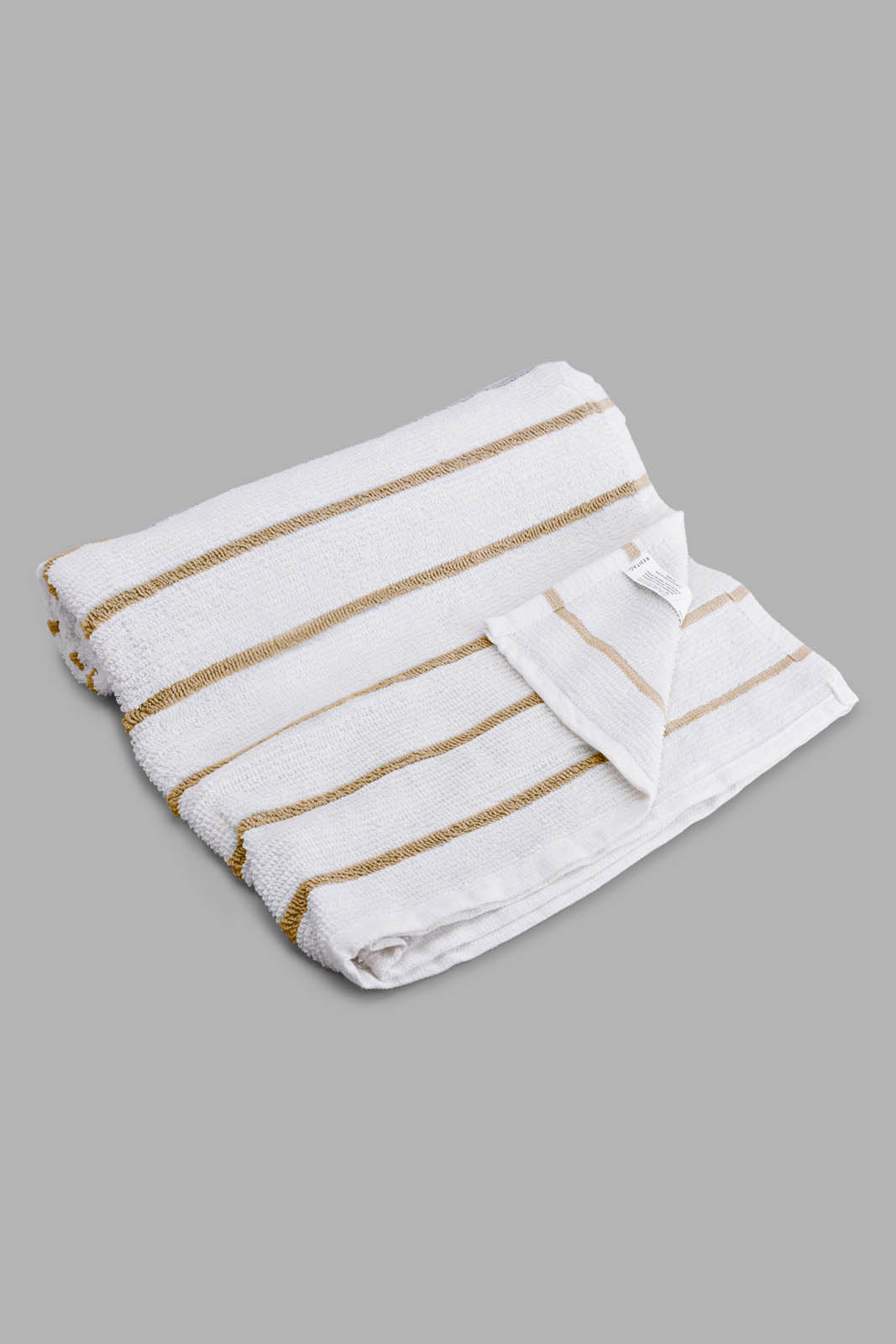 Beige Striped Bath Towel