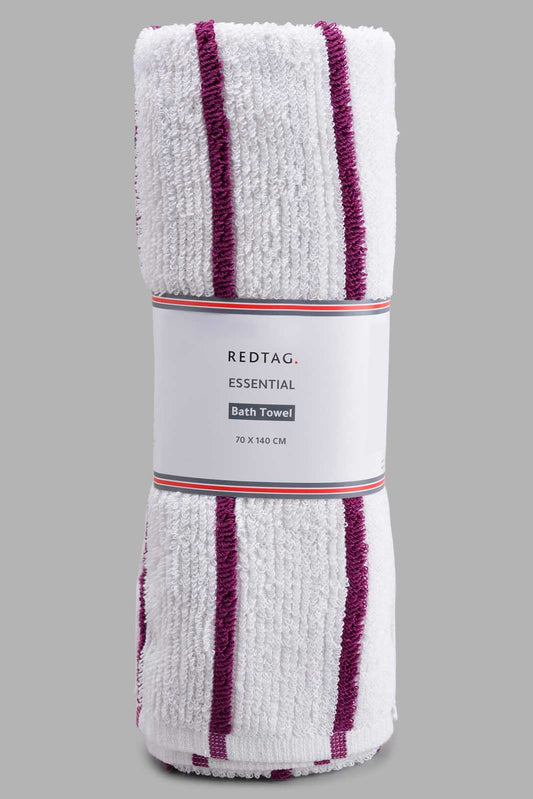 Purple Stripe Bath Towel
