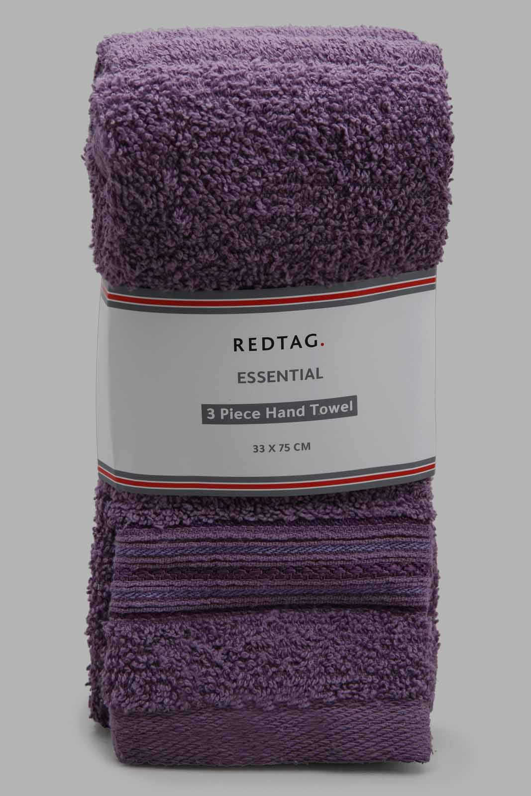 Redtag-Beige-Hand-Towel-(3Pc-Set)-Category:Towels,-Colour:Purple,-Filter:Home-Bathroom,-FSDU,-HMW-BAC-Towels,-Non-Sale,-S22B,-Section:Homewares-Home-Bathroom-