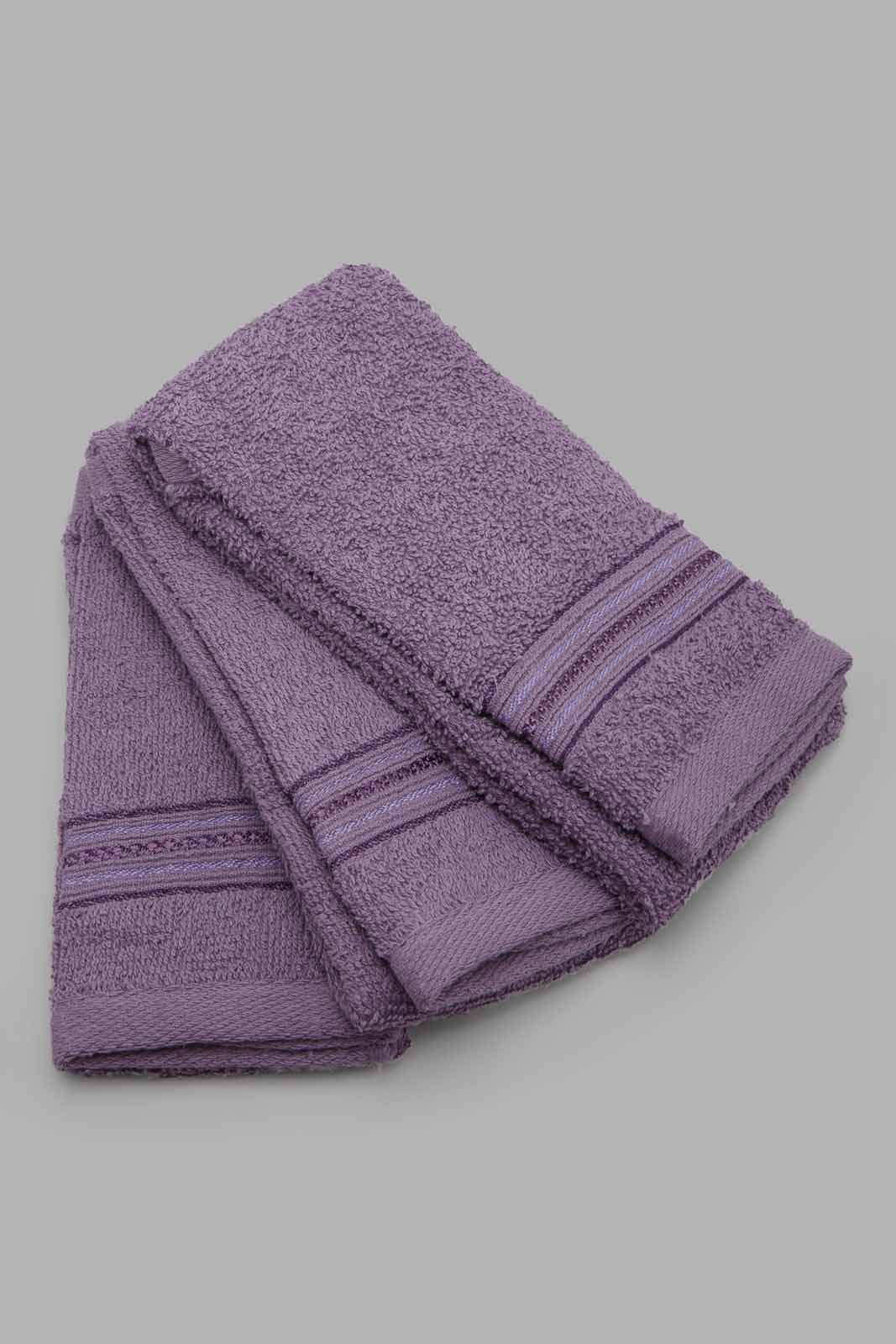 Redtag-Beige-Hand-Towel-(3Pc-Set)-Category:Towels,-Colour:Purple,-Filter:Home-Bathroom,-FSDU,-HMW-BAC-Towels,-Non-Sale,-S22B,-Section:Homewares-Home-Bathroom-