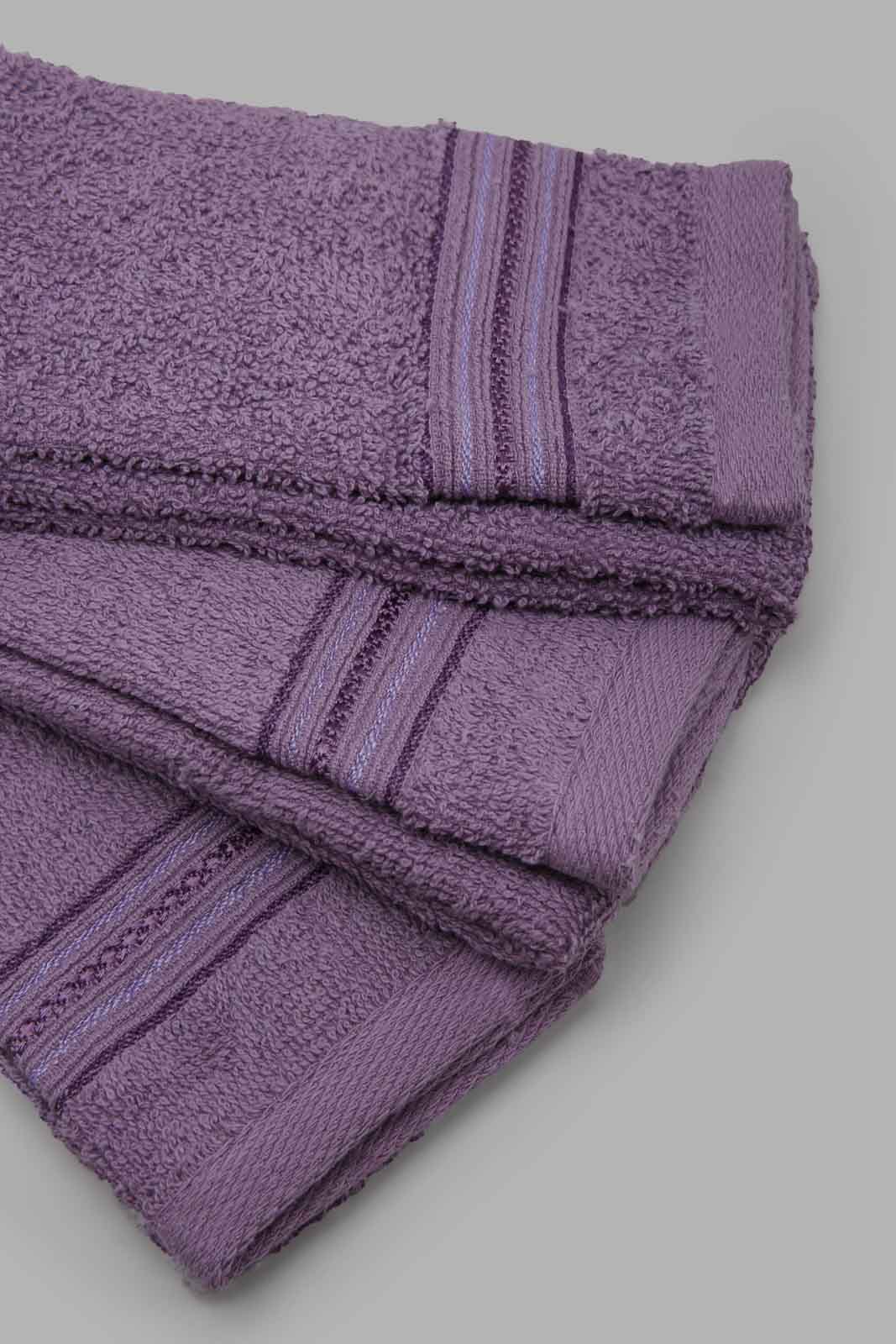 Redtag-Beige-Hand-Towel-(3Pc-Set)-Category:Towels,-Colour:Purple,-Filter:Home-Bathroom,-FSDU,-HMW-BAC-Towels,-Non-Sale,-S22B,-Section:Homewares-Home-Bathroom-
