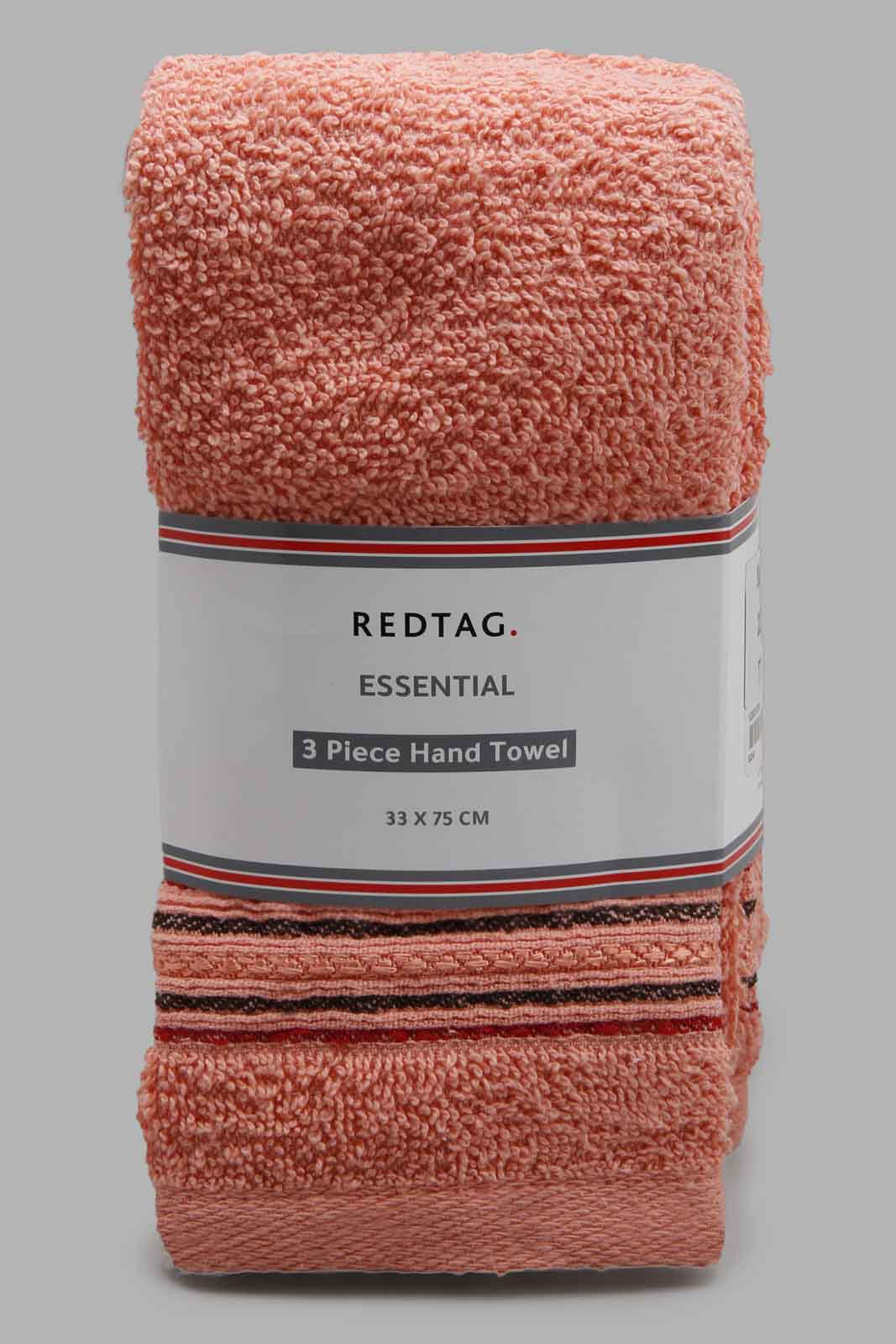 Redtag-Purple-Hand-Towel-(3Pc-Set)-Category:Towels,-Colour:Peach,-Filter:Home-Bathroom,-FSDU,-HMW-BAC-Towels,-Non-Sale,-S22B,-Section:Homewares-Home-Bathroom-