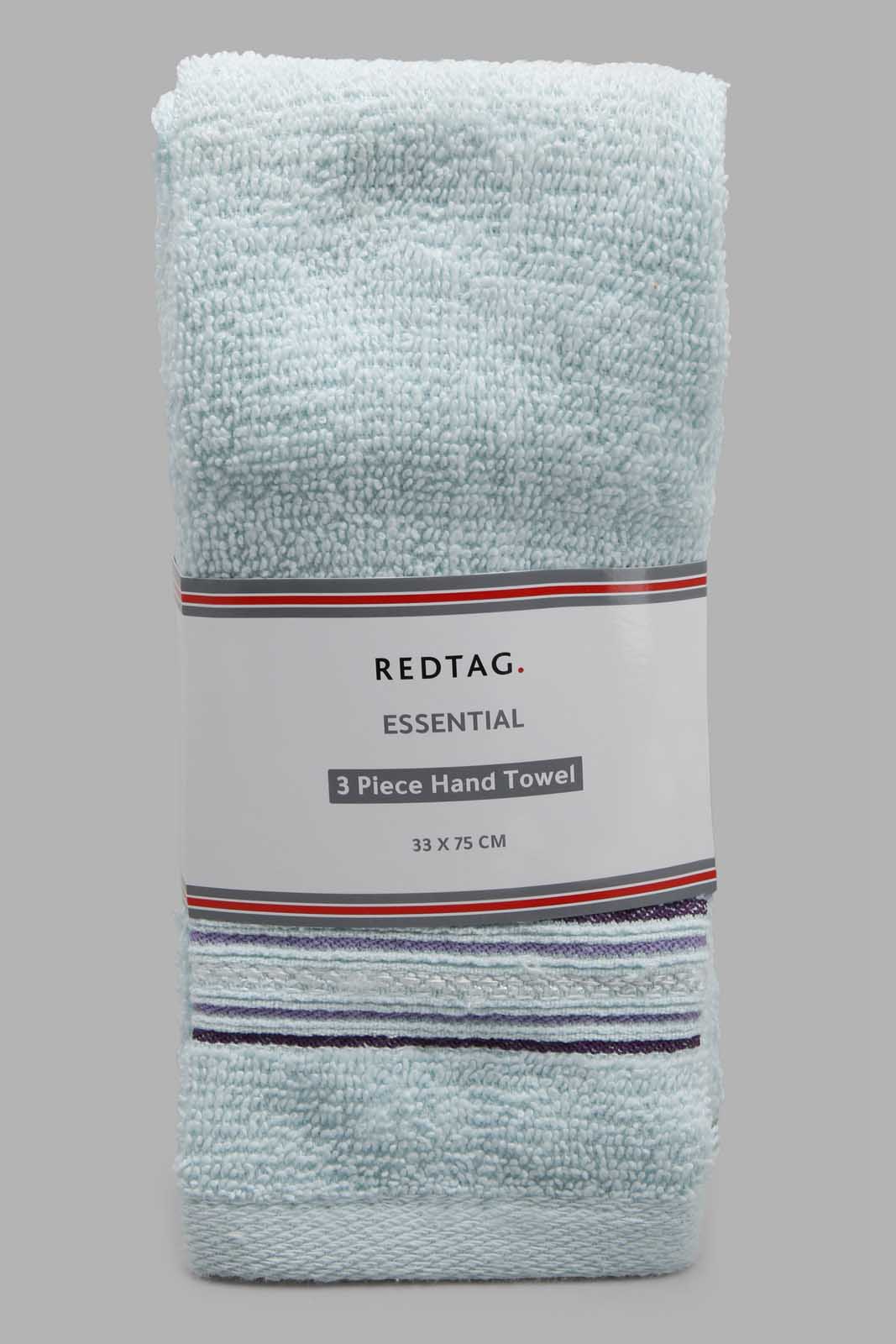 Redtag-Teal-Hand-Towel-(3Pc-Set)-Category:Towels,-Colour:Mint,-Filter:Home-Bathroom,-FSDU,-HMW-BAC-Towels,-Non-Sale,-S22B,-Section:Homewares-Home-Bathroom-