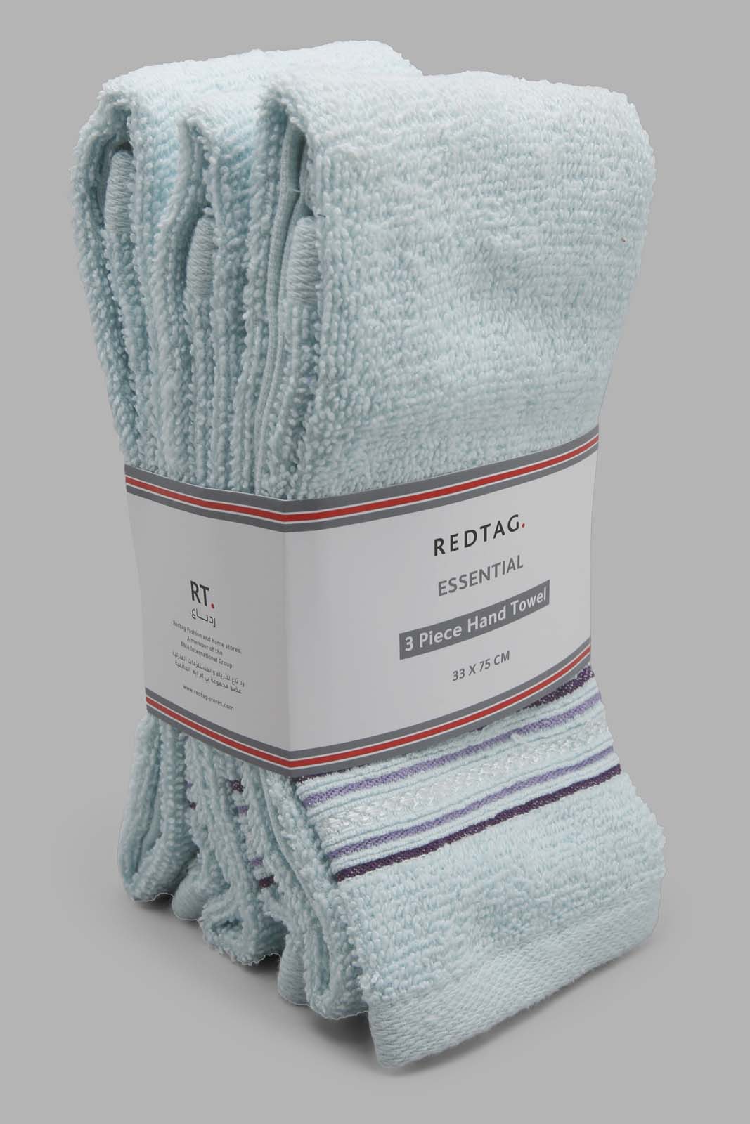 Redtag-Teal-Hand-Towel-(3Pc-Set)-Category:Towels,-Colour:Mint,-Filter:Home-Bathroom,-FSDU,-HMW-BAC-Towels,-Non-Sale,-S22B,-Section:Homewares-Home-Bathroom-