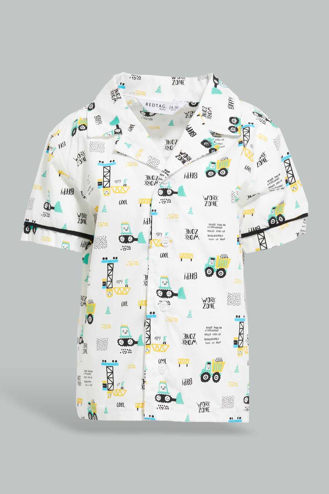 Redtag-White-Care-Printed-Woven-Pj-Set-(2-Pack)-Category:Pyjama-Sets,-Colour:White,-Deals:New-In,-Filter:Infant-Boys-(3-to-24-Mths),-INB-Pyjama-Sets,-New-In-INB-APL,-Non-Sale,-Section:Boys-(0-to-14Yrs),-W22O-Infant-Boys-3 to 24 Months