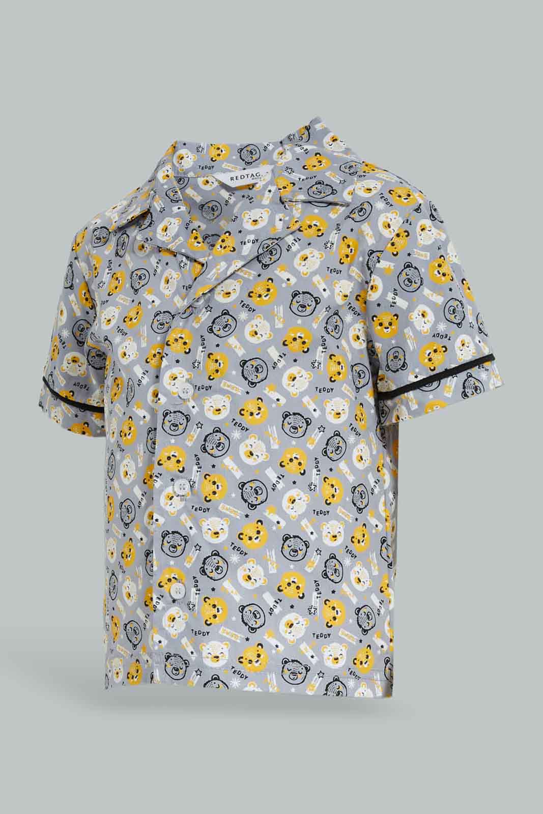 Redtag-Grey-Tiger-Printed-Woven-Pj-Set-(2-Pack)-Category:Pyjama-Sets,-Colour:Grey,-Deals:3-For-90,-Deals:New-In,-Dept:Boys,-Filter:Infant-Boys-(3-to-24-Mths),-INB-Pyjama-Sets,-New-In-INB-APL,-Section:Boys-(0-to-14Yrs),-W22O-Infant-Boys-3 to 24 Months