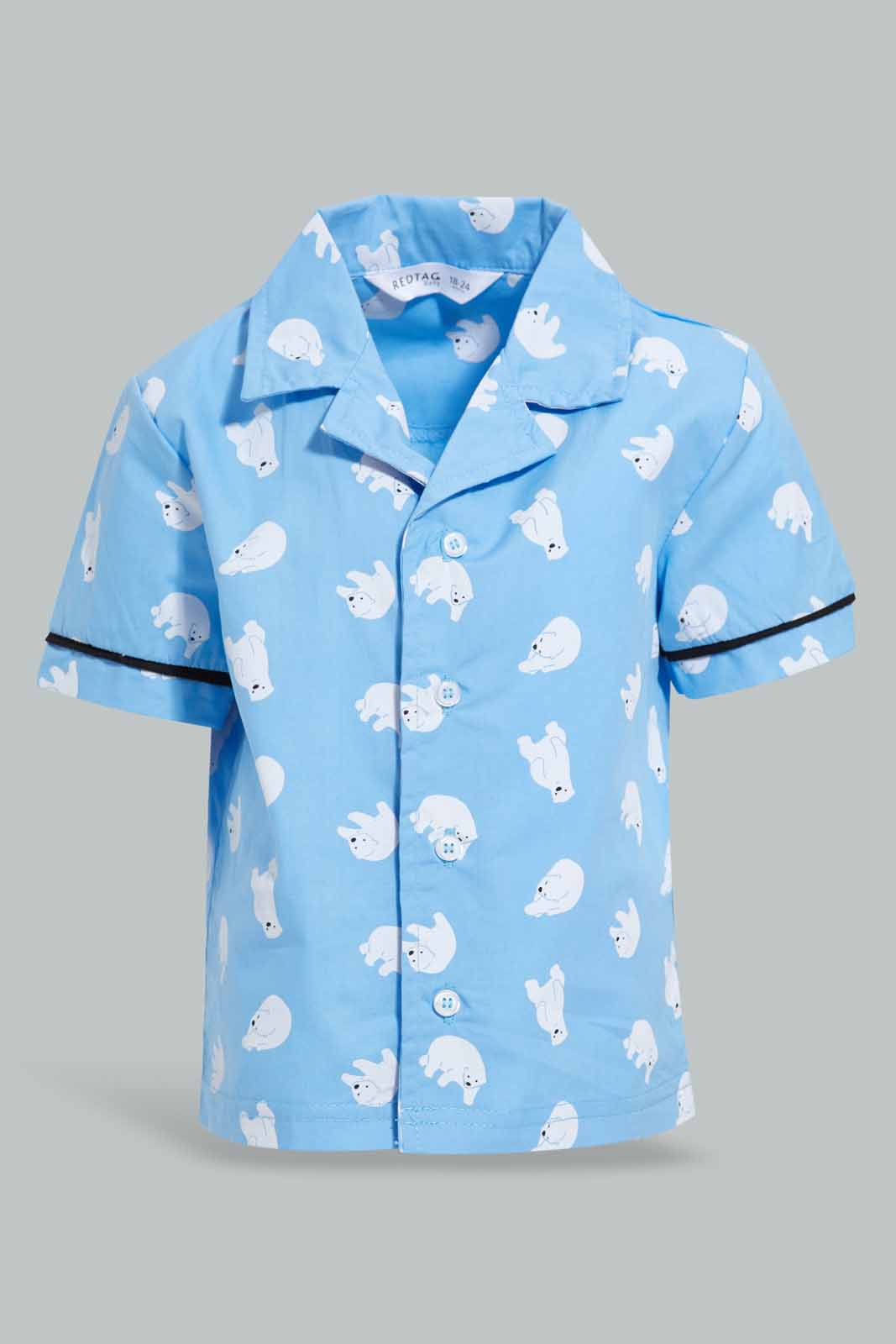 Redtag-Blue-Polar-Bear-Printed-Woven-Pj-Set-(2-Pack)-Category:Pyjama-Sets,-Colour:Blue,-Deals:New-In,-Filter:Infant-Boys-(3-to-24-Mths),-INB-Pyjama-Sets,-New-In-INB-APL,-Non-Sale,-Section:Boys-(0-to-14Yrs),-W22O-Infant-Boys-3 to 24 Months