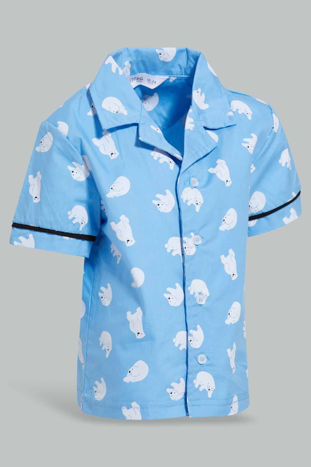 Redtag-Blue-Polar-Bear-Printed-Woven-Pj-Set-(2-Pack)-Category:Pyjama-Sets,-Colour:Blue,-Deals:New-In,-Filter:Infant-Boys-(3-to-24-Mths),-INB-Pyjama-Sets,-New-In-INB-APL,-Non-Sale,-Section:Boys-(0-to-14Yrs),-W22O-Infant-Boys-3 to 24 Months