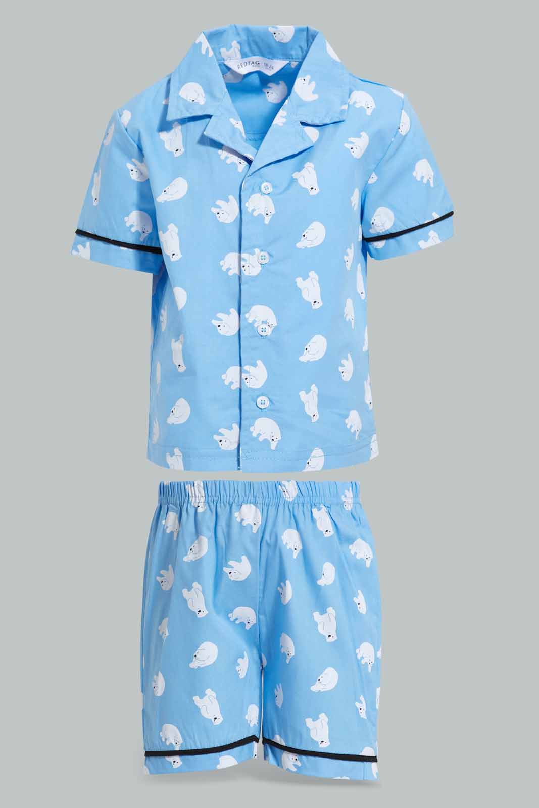 Redtag-Blue-Polar-Bear-Printed-Woven-Pj-Set-(2-Pack)-Category:Pyjama-Sets,-Colour:Blue,-Deals:New-In,-Filter:Infant-Boys-(3-to-24-Mths),-INB-Pyjama-Sets,-New-In-INB-APL,-Non-Sale,-Section:Boys-(0-to-14Yrs),-W22O-Infant-Boys-3 to 24 Months