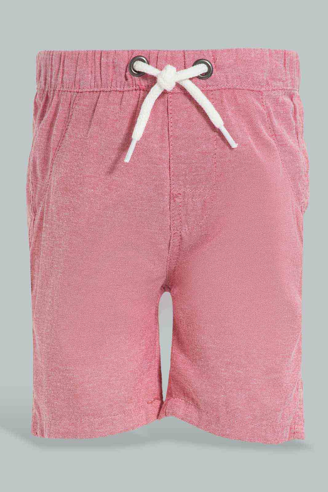 Redtag-Blue-And-Navy-Chambrey-Trouser-Shorts(2-Pack)-Category:Shorts,-Colour:Navy,-Deals:New-In,-Filter:Infant-Boys-(3-to-24-Mths),-INB-Shorts,-New-In-INB-APL,-Non-Sale,-S22D,-Section:Boys-(0-to-14Yrs)-Infant-Boys-