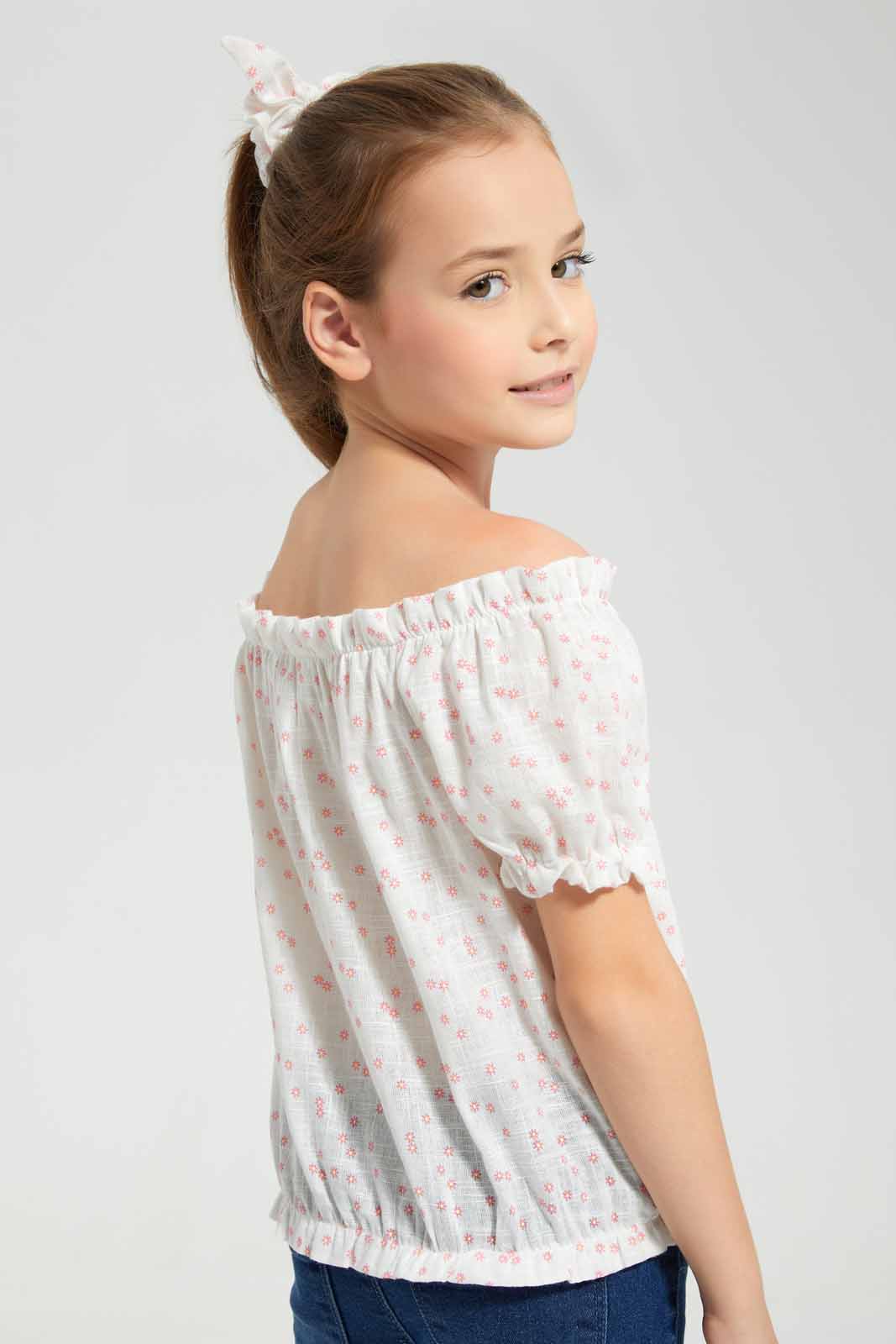 Redtag-White-Button-Front-Printed-Blouse-Category:Blouses,-Colour:White,-Deals:New-In,-Filter:Girls-(2-to-8-Yrs),-GIR-Blouses,-New-In-GIR-APL,-Non-Sale,-Section:Girls-(0-to-14Yrs),-W22O-Girls-2 to 8 Years