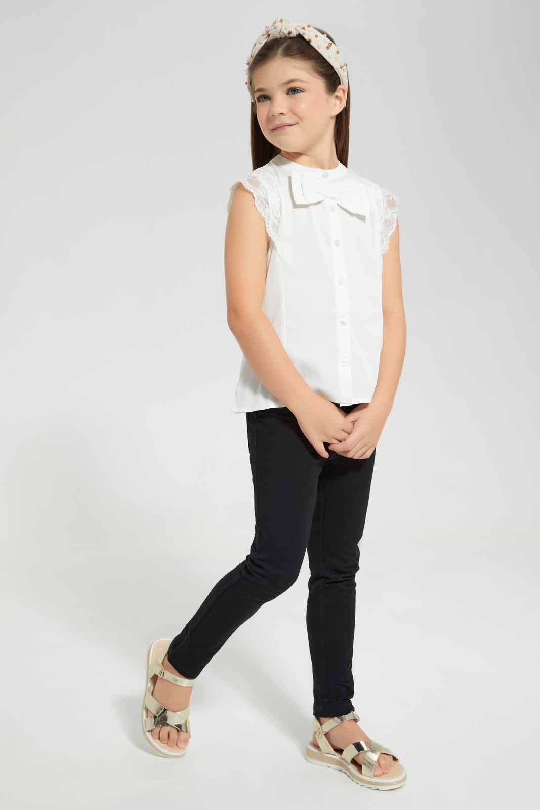 Redtag-White-Button-Front-Blouse-Category:Blouses,-Colour:White,-Deals:New-In,-Filter:Girls-(2-to-8-Yrs),-GIR-Blouses,-New-In-GIR-APL,-Non-Sale,-Section:Girls-(0-to-14Yrs),-W22O-Girls-2 to 8 Years