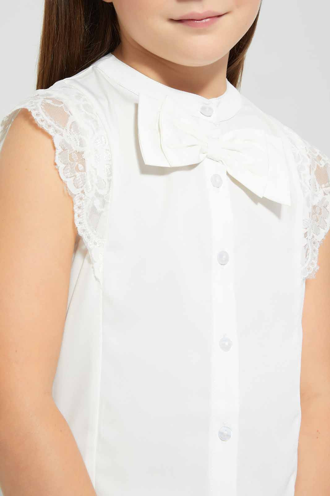 Redtag-White-Button-Front-Blouse-Category:Blouses,-Colour:White,-Deals:New-In,-Filter:Girls-(2-to-8-Yrs),-GIR-Blouses,-New-In-GIR-APL,-Non-Sale,-Section:Girls-(0-to-14Yrs),-W22O-Girls-2 to 8 Years