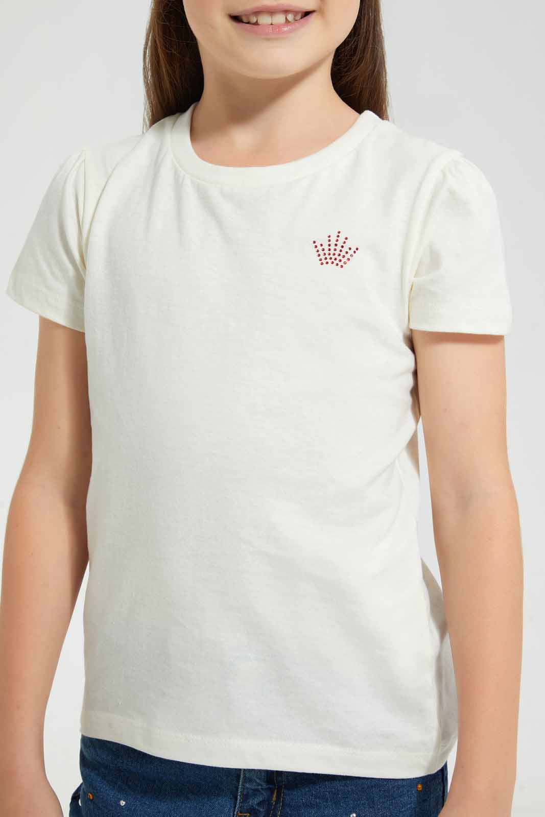 Redtag-Assorted-2-Pack-T-Shirt-Graphic-T-Shirts-Girls-2 to 8 Years