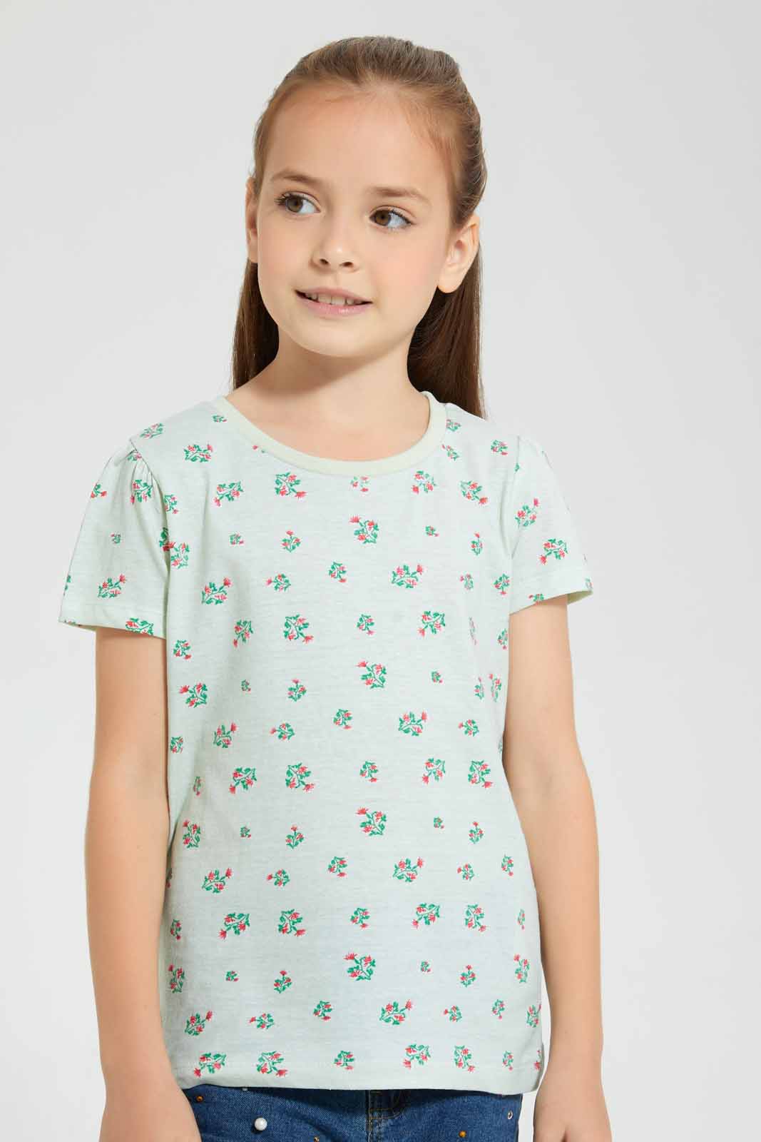 Redtag-Assorted-2-Pack-T-Shirt-Graphic-T-Shirts-Girls-2 to 8 Years