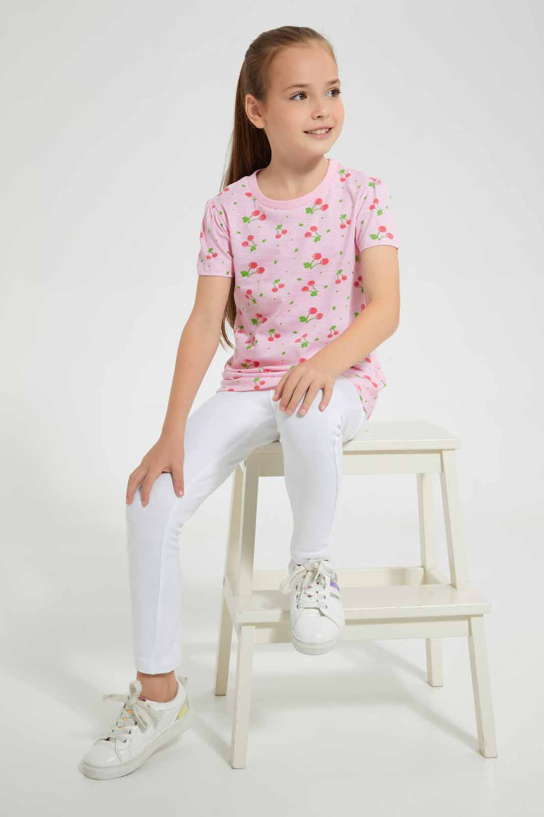 Redtag-Assorted-2-Pack-T-Shirt-Graphic-T-Shirts-Girls-2 to 8 Years