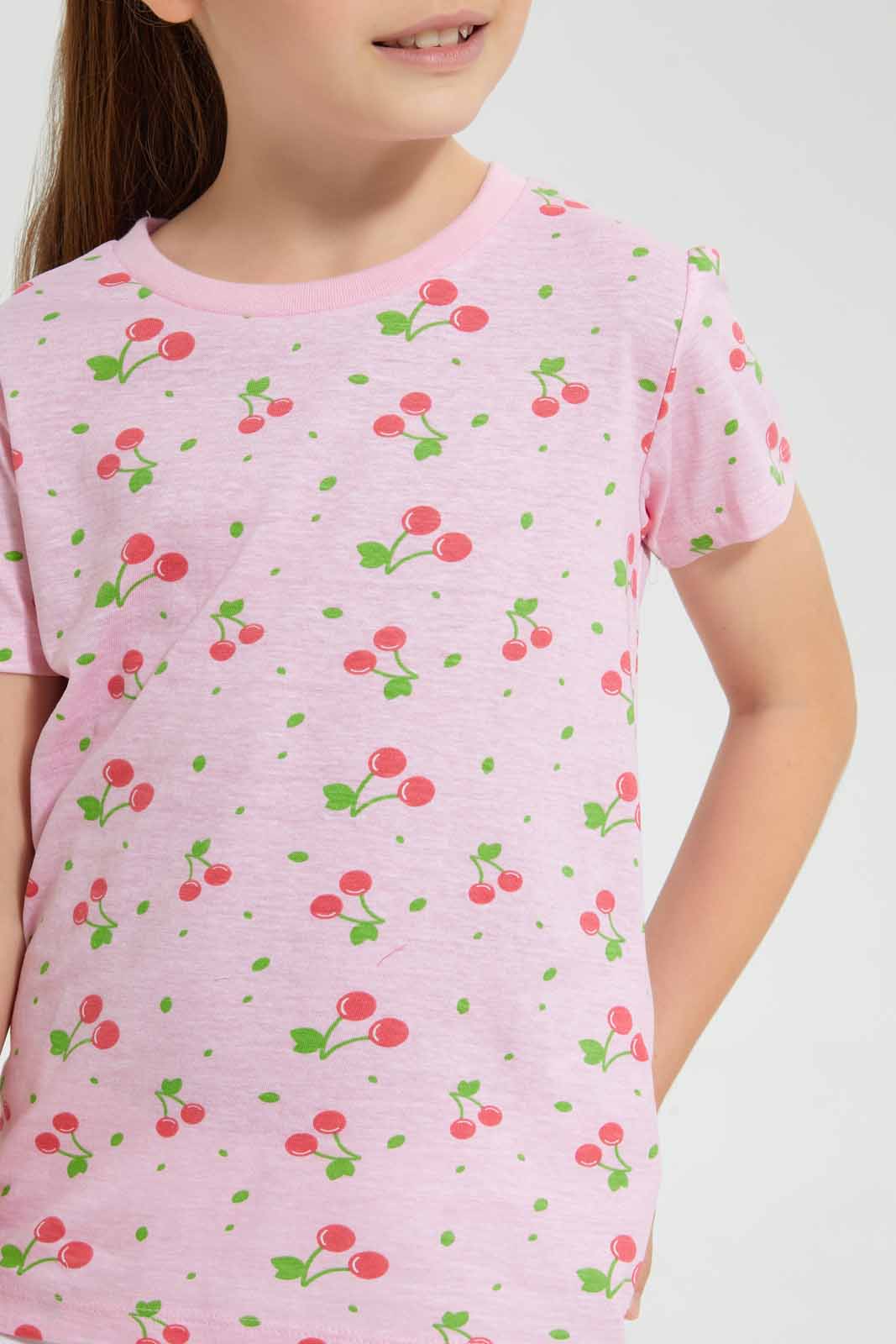 Redtag-Assorted-2-Pack-T-Shirt-Graphic-T-Shirts-Girls-2 to 8 Years