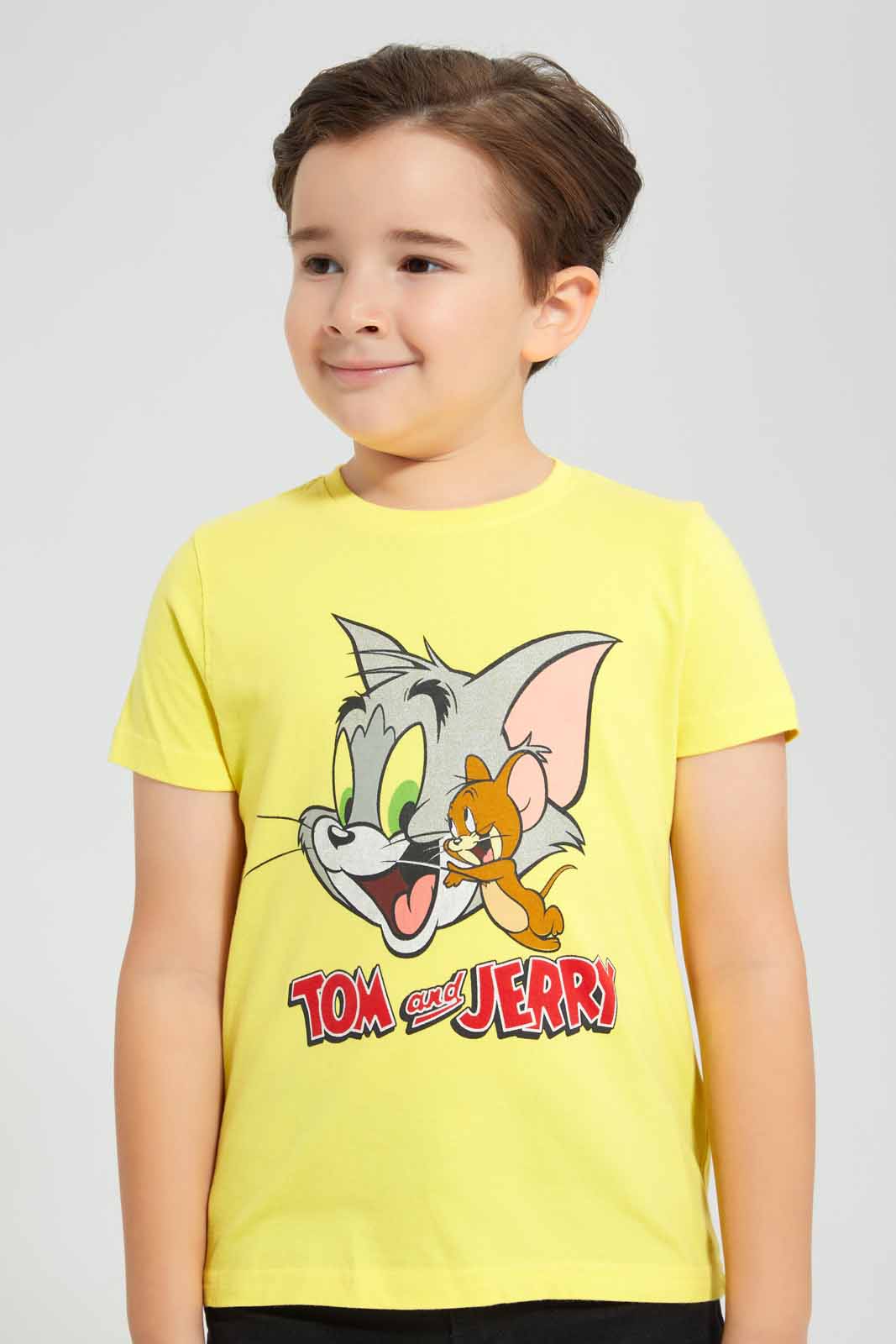 Redtag-Black-Tom-And-Jerry-Shirt-And-T-Shirt-Set-BOY-Shirts,-Category:Shirts,-CHR,-Colour:Black,-Deals:New-In,-Filter:Boys-(2-to-8-Yrs),-New-In-BOY-APL,-Non-Sale,-S22D,-Section:Boys-(0-to-14Yrs)-Boys-2 to 8 Years