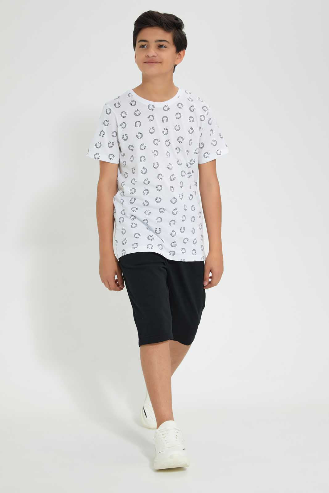 Redtag-White-Allover-Print-T-Shirt-Graphic-T-Shirts-Senior-Boys-9 to 14 Years